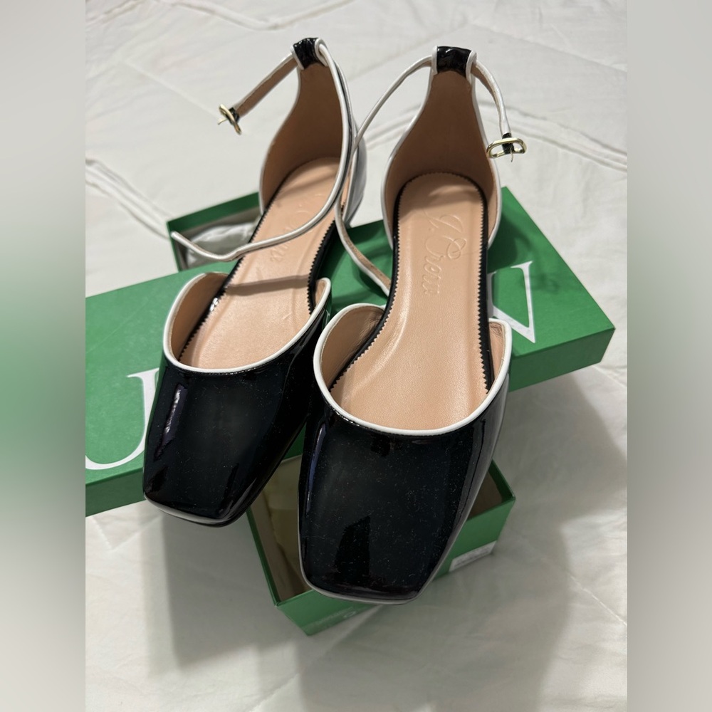 J.Crew Anya ankle- Strap Mary Jane Flats in Italian Patent Leather